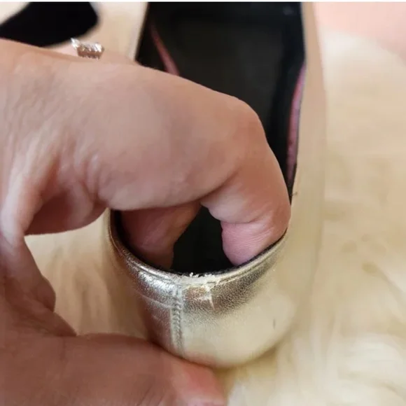 ASOS Loopy Lou Wide Fit Gold Point Toe Unicorn Ballet Flats - Picture 6 of 11